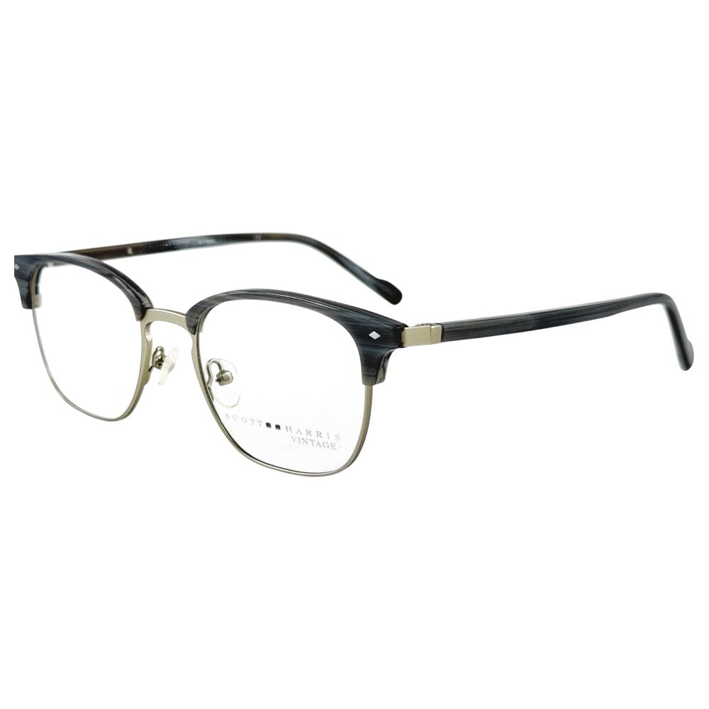 Scott Harris SHVIN59 Mens Metal Eyeglass Frame 3 Charcoal Demi Gunmetal 49-19